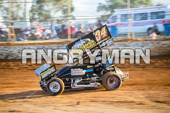 sprintcar 34 t34 Brad Whitchurch - 21 - Carrick - 20th Feb 2016-2